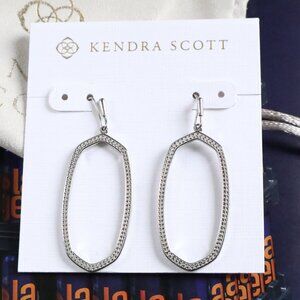 Kendra Scott Elle Open Frame Drop Earrings Silver